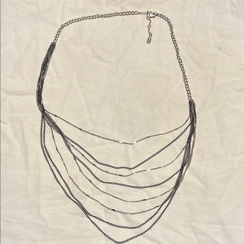 Jennifer Lopez Silver Cascading Layered Necklace